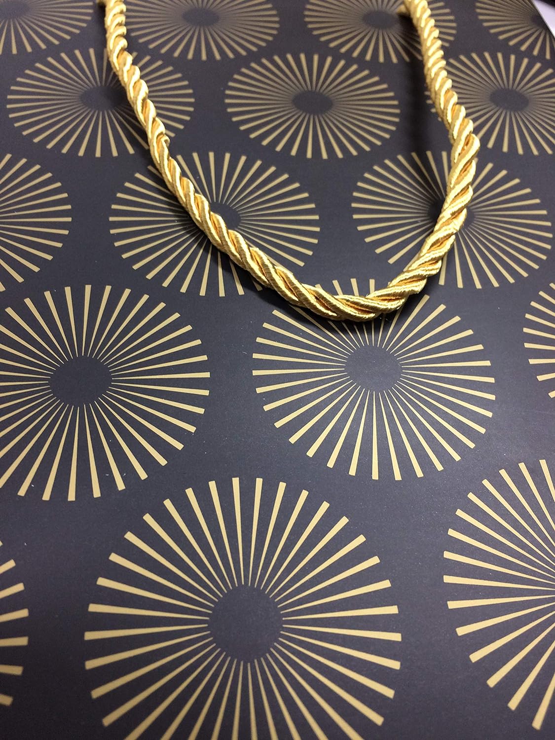 Black and Gold Gift Bags with Handles 8x10 Medium Size 12 Pack Starburst Design Paper Present Bags 8x5x10 Modern Fancy Cute Luxury Matte