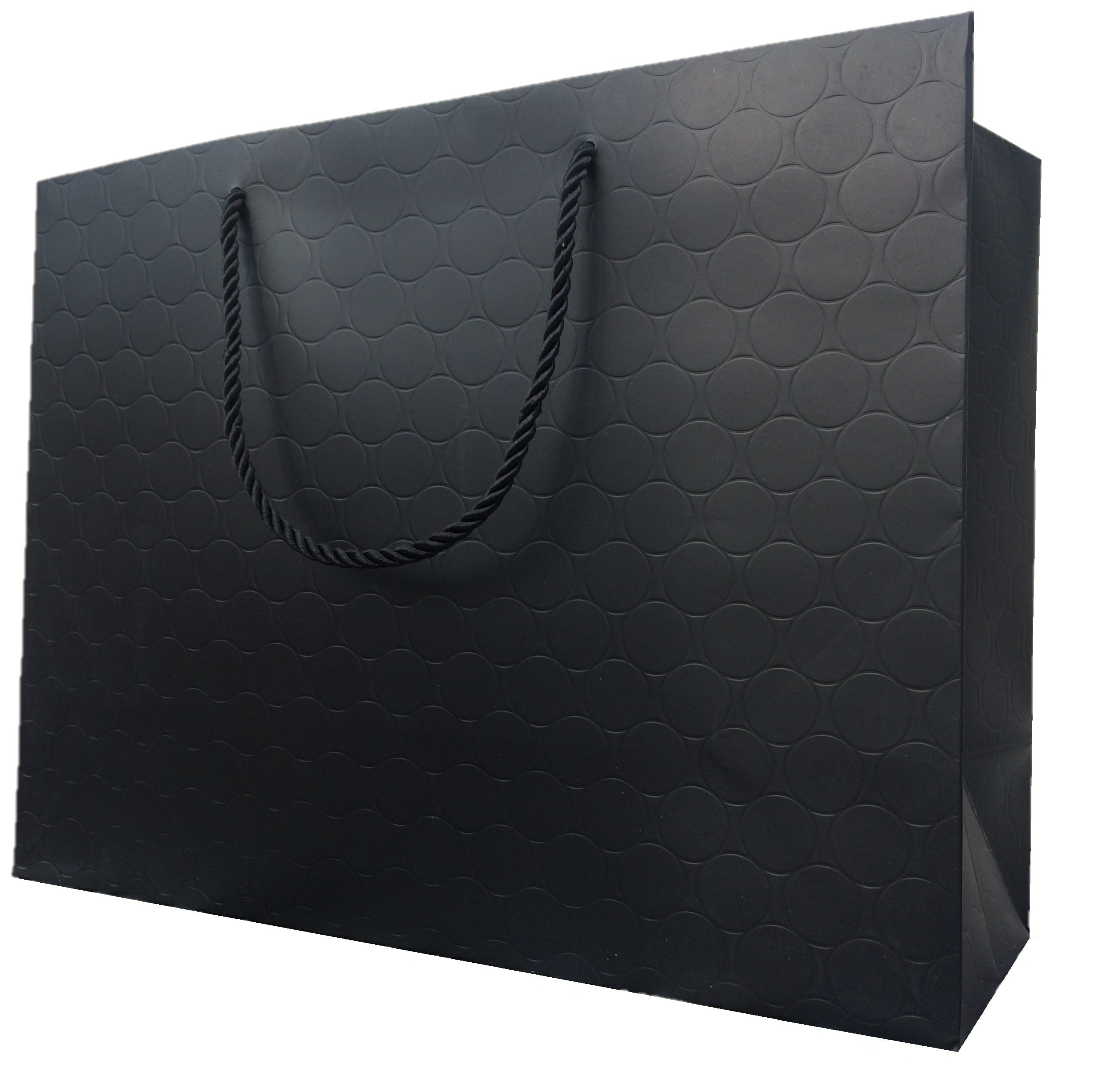 Large Metallic & Matte Black Gift Bag 10 1/2in x 13in