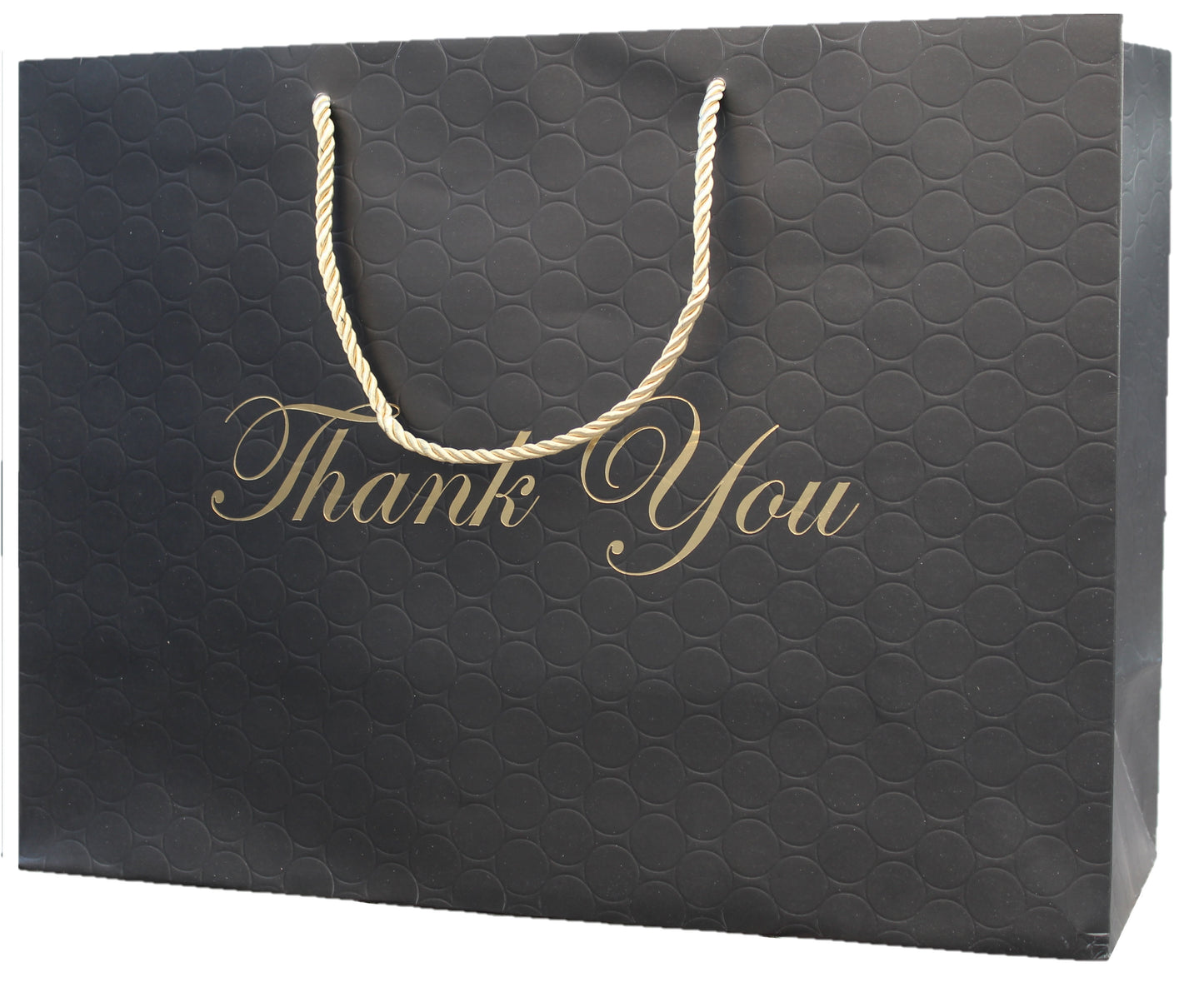 Extra Large Black Thank You Gift Bags XL Paper Shopping Bags with handles 16x6x12 Gold Foil Large Gift Bags Heavy Duty Premium Quality Matte Embossed for Merchandise, Baby Shower Bags store business