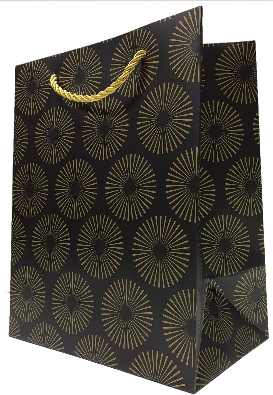 Black and Gold Gift Bags with Handles 8x10 Medium Size 12 Pack Starbur –  Modeeni Packaging