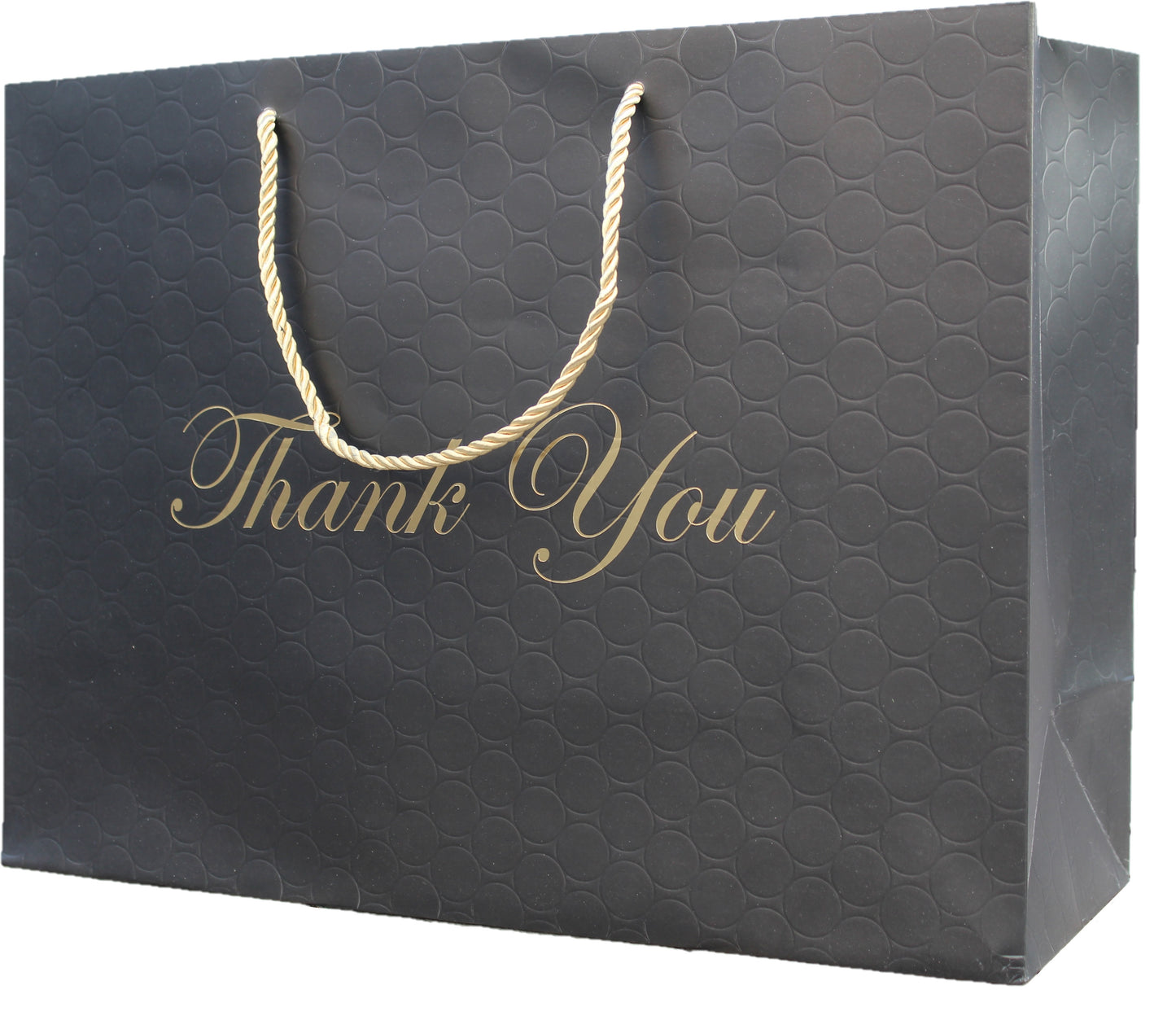 Extra Large Black Thank You Gift Bags XL Paper Shopping Bags with handles 16x6x12 Gold Foil Large Gift Bags Heavy Duty Premium Quality Matte Embossed for Merchandise, Baby Shower Bags store business
