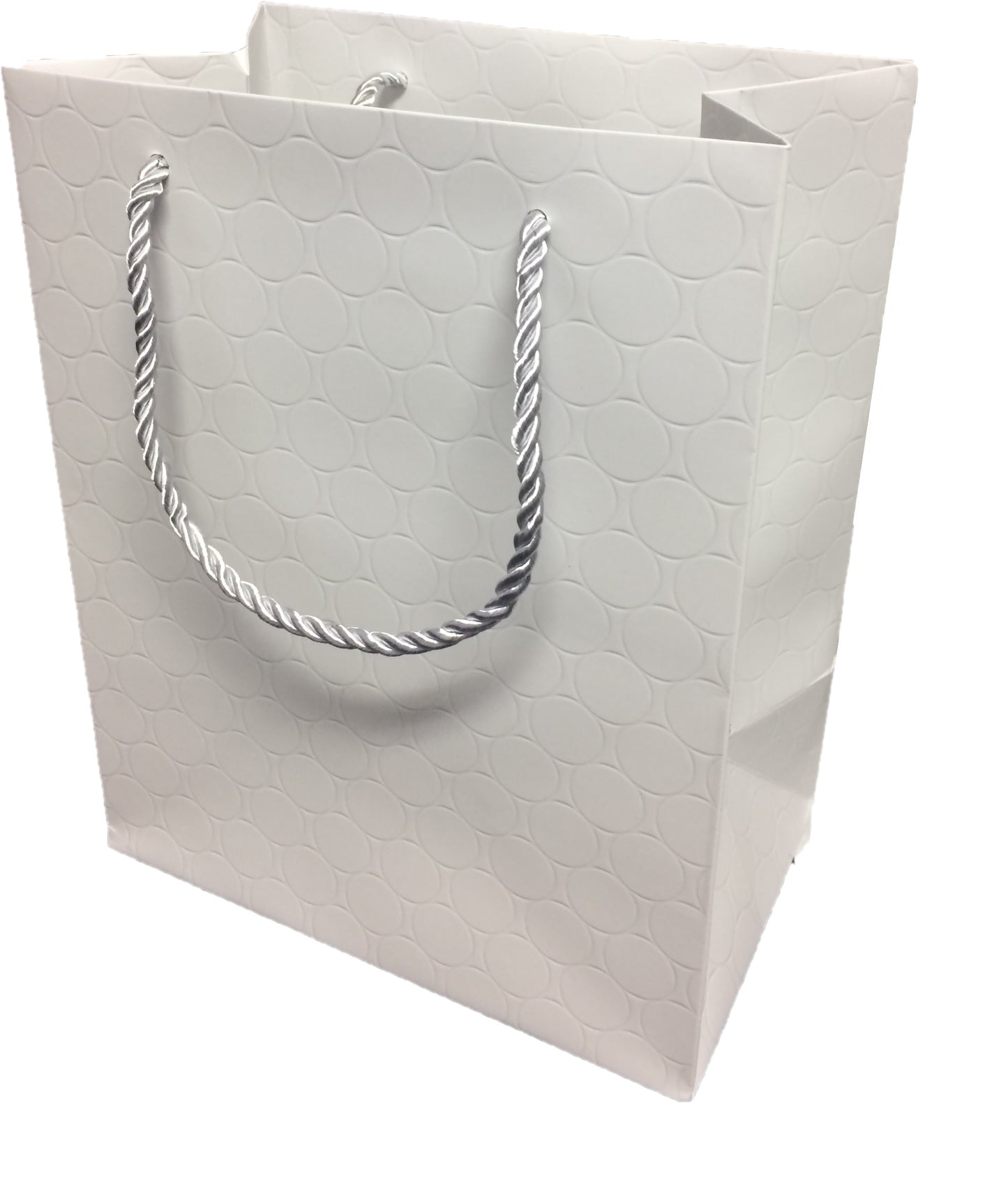 White Gift Bags with Handles Medium Size 8x10 Wedding Bags with Silver Handles 12 Bags Pure White Paper Shopping Bags 8x5x10