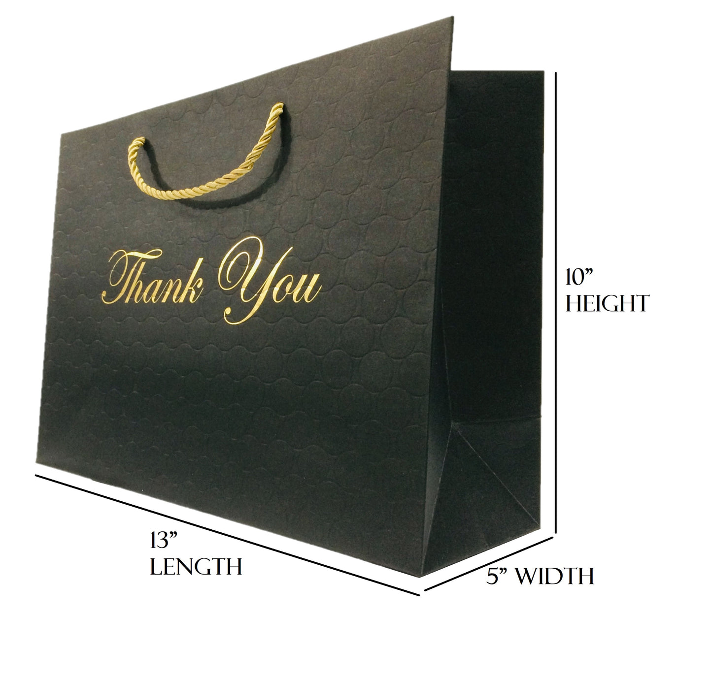 12 Gift Bags Large Thank You Paper Shopping Bags with handles 13x5x10 Large Gift Bags Heavy Duty Premium Quality Matte Embossed for Merchandise, Baby Shower Bags store business