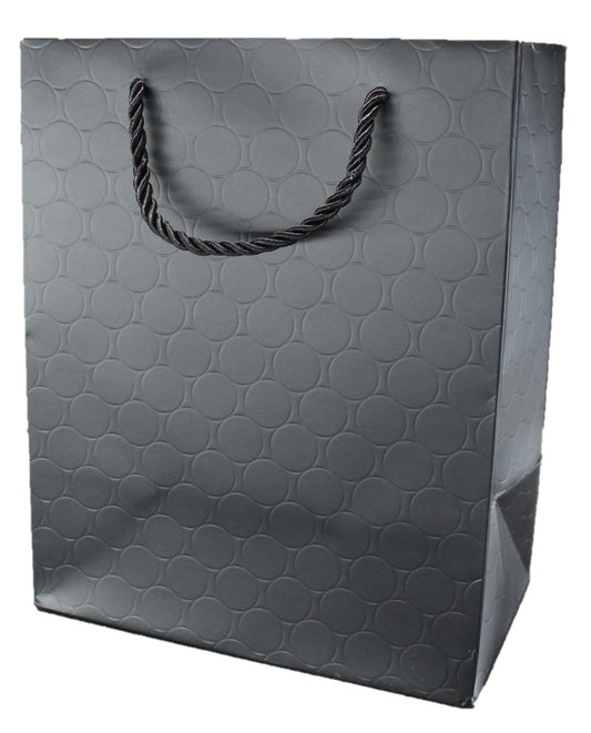8x10 Black Gift Bags with Handles Medium 12 pcs 8x5x10 Luxury Black Paper Shopping Bags
