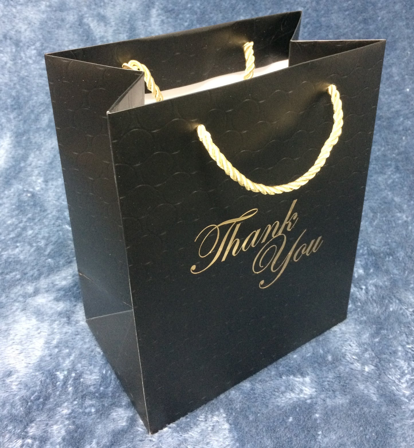 12 Black Thank You Bags with Handles 8x10 Gold Foil Medium Thank U Paper Gift Bags