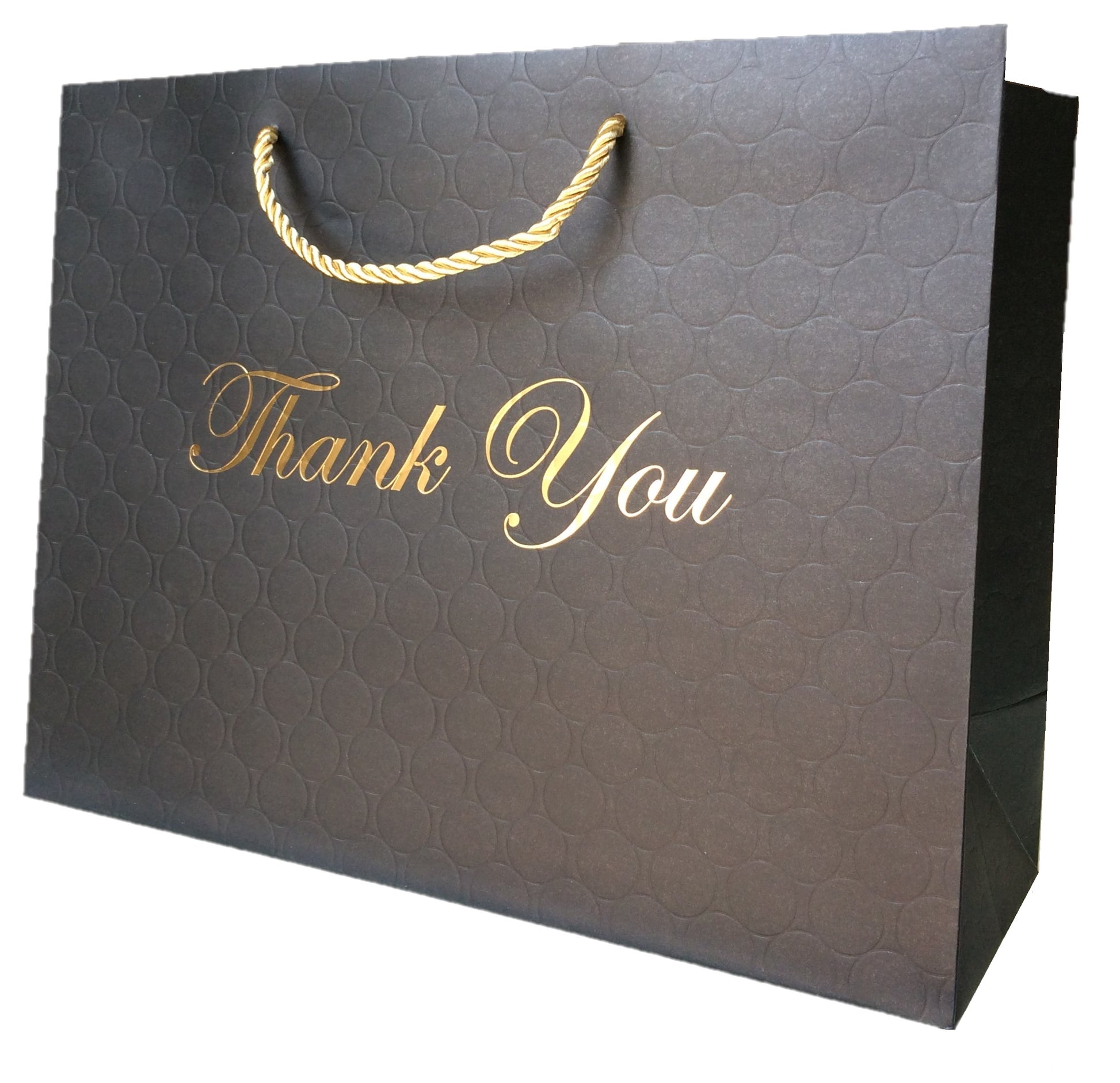 Large Black Thank You Gift Bags Paper Shopping Bags with handles 13x5x –  Modeeni Packaging